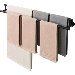 Alise Double Towel Bar Black,28" Towel Rack for Bathroom Wall Mounted,Bathroom Towel Rack SUS304 Stainless Steel Bathroom Towel Holder Quick Drying Hand Towel Holder Towel Bar for Walls