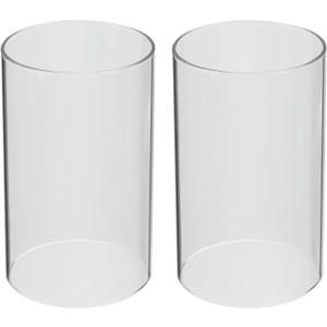PATIKIL 3"x4" Open Ended Glass Candle Holders, 2Pcs High Borosilicate Glass Chimney Clear Glass Cylinder Candleholder for Candles Table Centerpiece