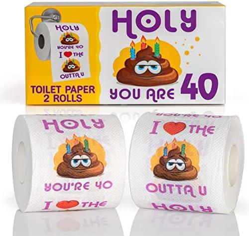 MMOBILITY 40th Birthday Party Favors for Men | Gift for 40 Year Old Woman Birthday | 40 Years Old Birthday Decorations | Best Bday Gifts for Women | Birthday Toilet Paper | Pack of 2