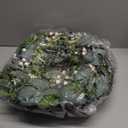 24 Inch Greenery Wreaths for Front Door – Artificial Eucalyptus Wreath with White Berries and Mixed Green Leaves, Year-Round Farmhouse Indoor Outdoor Door Wreath for Spring Summer Home Decor