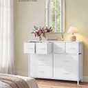 SONGMICS Wide Dresser for Bedroom, 8 Fabric Drawers with Steel Frame, 11.8"D x 38.9"W x 29.4"H
