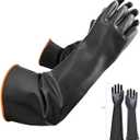 22" Latex Chemical Resistant Gloves, Reusable Heavy Duty Long Rubber, Dishwashing, Industrial Safety for Men, Forearm Protection Waterproof Resist Strong Acid, Alkali, Oil, Big Size 2 pack