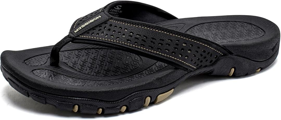 KIIU Mens Thong Sandals Indoor and Outdoor Beach Flip Flop Size 7.5