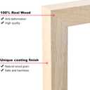KINLINK 12x16 Picture Frame Natural, Solid Wood Frames with Acrylic Plexiglass for Pictures 11x14/9x12 with Mat or 12x16 without Mat,Wall Display Photo Frame Set of 4
