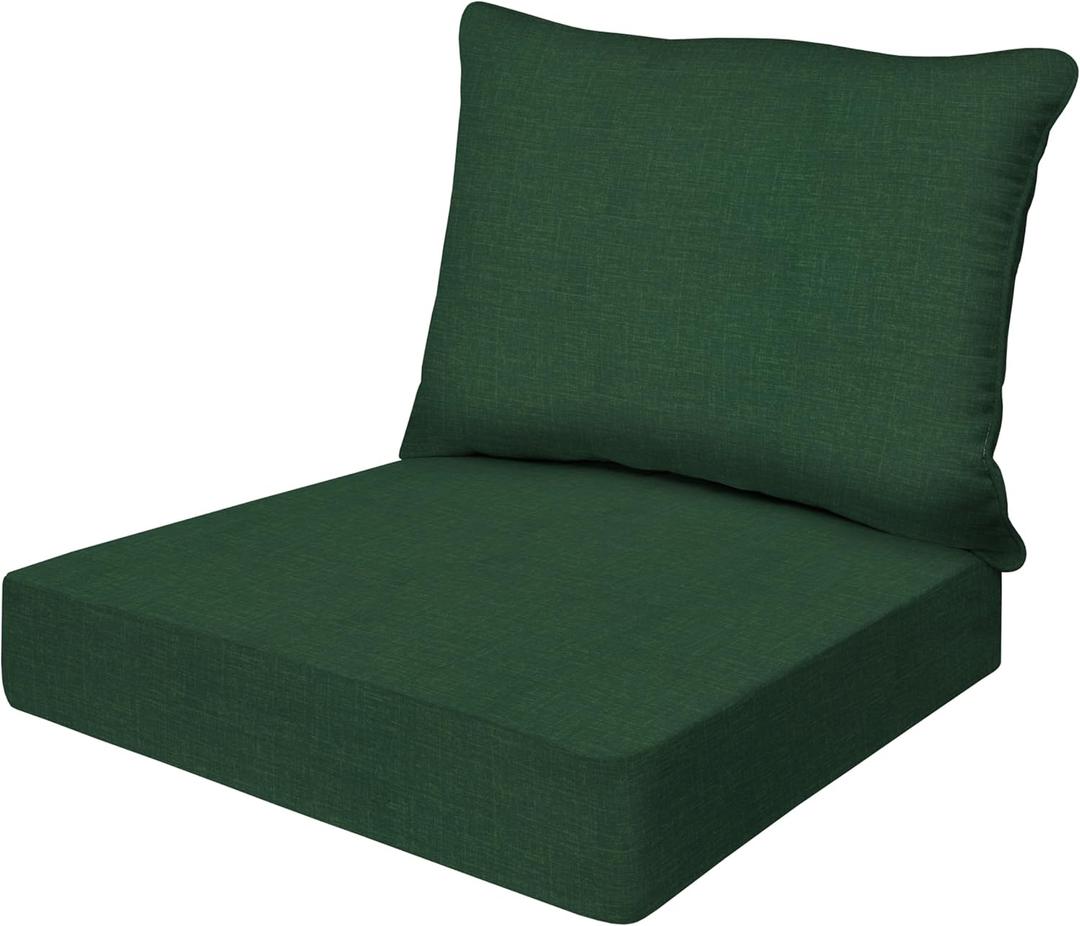 Honeycomb Outdoor Essentials Deep Seat, 24 x 24, Hampton Texture Hunter Chair Cushion for Patio Furniture