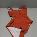 Pink Queen Women's Sexy One Piece Swimsuit Scoop Neck Cutout Waist Tummy Control Bathing Suit Swimwear (Burnt Orange) S