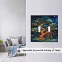 Decorative Art Light Switch Covers,2 Gang Toggle Rocker,Wall Plate,Switchplate Electrical Faceplate,Tree (Double Toggle/5x4.9 IN)