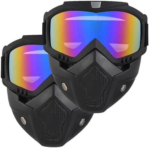 Airsoft Mask Full Face, Paintball Mask, Tactical Mask, Motorcycle Helmet Goggles with Removable Face Mask for Men Women