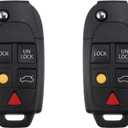 X AUTOHAUX 2 Set 315MHz Keyless Entry Remote Ignition Transponder Key Fob 5 Buttons for Volvo XC90 2004-2014 for Volvo XC70 2004-2007 2pcs