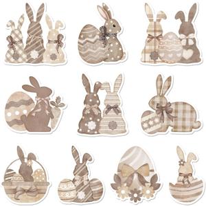 Eaasty 30 Pack Easter Bunny Sticky Notes Polka Dot Rabbit Memo Pad Self-Adhesive Easter Striped Checkered Notepad for Classroom Student Office Spring Gifts Party Favors