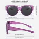 Polarized Fit Over Sunglasses for Women Men Stylish Cat Eye Wear Over Sun Glasses UV Protection (Purple)