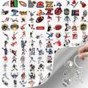 2 x Football Stickers, American College Football Waterproof Sticker 105 Pcs for Adult Water Bottles Laptop Guitar Skateboard Rugby Sports Player Bicycle Luggage Poster Party Favor Decoration