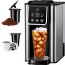 SHARDOR Single Serve Coffee Maker, Hot and Iced Coffee Machine for K Cup Pods & Ground Coffee, 6 to 14 Oz Brew Sizes, with 50 oz Large Water Tank, Removable Drip Tray, Stainless Steel