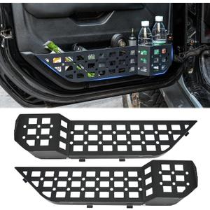 Z8 Metal Front Door Storage Box Pockets Fit Jeep Wrangler JL JLU 4XE 2018-2024 & Gladiator JT 2020-2024 Interior Door Side Insert Organizer Molle Panels Expansion Accessories(Not Fit Power Seats)