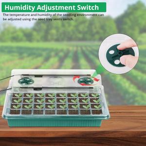 Sondiko Seed Starter Tray with Grow Light, 32 Cells Seed Starter Kit with Humidity Dome, Plant Starter Trays, Indoor Plants Germination Kit(1 Pack) (Medium)