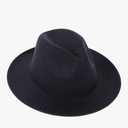 1 PK Black British Classic Wool Blend Jazz Hat Manhattan Short Brim Flat Top Fedora Hat Church Derby Cap Herringbone Trilby Retro Woolen Beanie Hair Decorated for Unisex