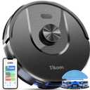 Tikom Robot Vacuum and Mop, L8000 Laser LiDAR Navigation Robotic Vacuum, 3000Pa Suction, 150Mins Max, 45dB, 14 No-Go Zones, 20 Virtual Walls, Self-Charging, Good for Pet Hair, Carpet, Hard Floor