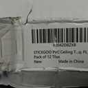 STICKGOO PVC Ceiling Tiles, 2'x2' Glue Up Ceiling Panel White to Prevent Breakage Cover 48 Sq. Ft, Pack of 12 Tiles, 24"x24"