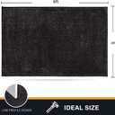PURRUGS Easy Care Area Rug 4ft x 6ft, Non-Slip Machine Washable Entryway Rug, Dog Door Mat, Stain Resistant Accent Rug for Hallway, Living Room, Bedroom and Mudroom, Charcoal, 48" x 72"