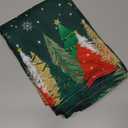 Horaldaily Christmas Cloth Napkins 18 x 18 Inch, Green Christmas Pine Tree Stars Red Party Dinner Decoration Washable Napkins Set of 6