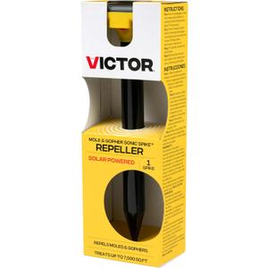Victor Mole and Gopher Solar Powered Sonic Spike - Outdoor Mole and Gopher Repellent - M9014 - Chemical Free Solution - Solar-Powered