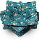 Cunhill 4 Pcs Cotton Microwave Bowl Cozy Holders for Hot Food Hot Pads Soup Bowl Potholders Heat Resistant Multipurpose Quilted Safe Holders for Kitchen Plate Supply (Blue,Dog Style)