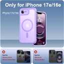 Thomo Magnetic for iPhone 17e Case/iPhone 16e Case, [Full Camera Protection] [Compatible with Magsafe] Military-Grade Shockproof, Anti-Fingerprint Translucent Matte Phone Case, Light Purple