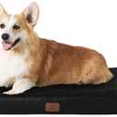Bedsure Large Dog Bed for Crate - Orthopedic Waterproof Pet Beds with Removable Washable Cover, Egg Crate Foam Crate Mat, Suitable for Pet Up to 50 lbs (Black)