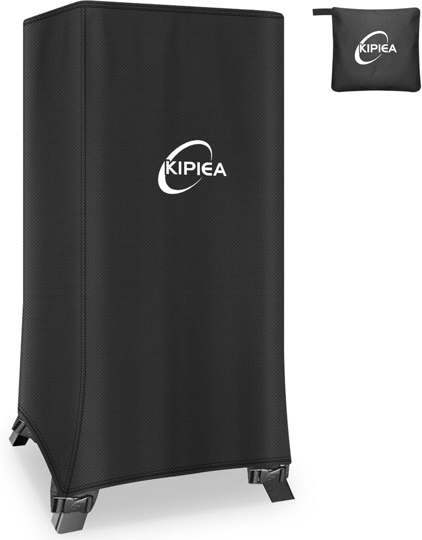 Kipiea 600D Heavy Duty Vertical Smoker Cover for Pit Boss 3-Series Electric Smoker, Waterproof BBQ Grill Cover with Windproof Buckles, UV Resistant, No Tear, No Fading