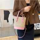 Women's Straw Crossbody Bag - Handwoven Summer Beach Purse with Top Handle, Bohemian Shoulder Tote for Vacation 2026