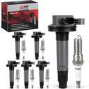Ignition Coil Pack & Iridium Spark Plugs Compatible with Ford F-150 Edge Explorer Flex Mustang 2011-2017 3.5L 3.7L V6,Lincoln MKS MKT MKX 2013-2016 3.5L 3.7L V6 Replaces#UF553 & SP589