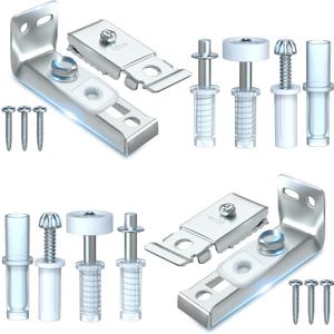 Bifold Door Hardware Repair Kit - 2 Pack Bi-fold Sliding Closet Doors Replacement Parts Include Top & Bottom Bracket, 3/8" Pivot, 7/8" Guides Wheel, for Folding Pocket Door Accordion