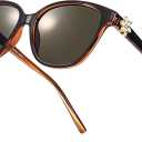 LVIOE Cat Eye Polarized Sunglasses for Women Trendy Classic Retro Shades with UV400 Protection for Driving Fishing LS1205 (A3 Black Brown/Grey)