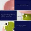 Raised Cat Food Bowl Neck and Whisker Friendly Tulip Shape Elevated Design Ceramic Color Pink