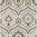 Superior Indoor Area Runner, Jute Backed, Modern Oriental Floral Damask Floor Decor for Office, Living Room, Bedroom, Entryway, Dining/Kitchen, Hardwood, Augusta Collection, 2' x 11', Beige-Brown