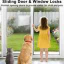 2 x 2Pcs Sliding Door Lock, Sliding Glass Door Child Lock, Suitable for Sliding Windows, Patio Doors, Sliding Closets, No Drilling, Easy to Install, Provides More Security