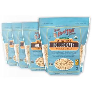 Bob's Red Mill Organic Extra Thick Rolled Oats, 32oz (Pack of 4) - Non GMO, Whole Grain, Vegan, Kosher BB 8 March 2026