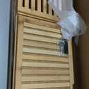 WHOLE HOUSEWARES Bamboo Storage Cabinet  Freestanding Organizer with Doors and Multi-Tier & Purpose Shelf for Bathroom, Bedroom, Kitchen, Entryway | 34x14x13Inch