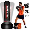 Freestanding Punching Bag for Adult Teens, 70" Heavy Punching Bag with Boxing Gloves and Electric Air Pump for Beginners Kickboxing Training MMA Muay Thai Fitness Office Home Gym