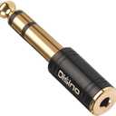 Disino 1/4" to 3.5mm Stereo Headphones Adapter, New Upgrade Gold-Plated Pure Copper Mini Jack 1/8'' Female to 1/4'' Male Jack Plug Stereo Adapter for Headphone, Amp Adapte, Black - 1 Pack