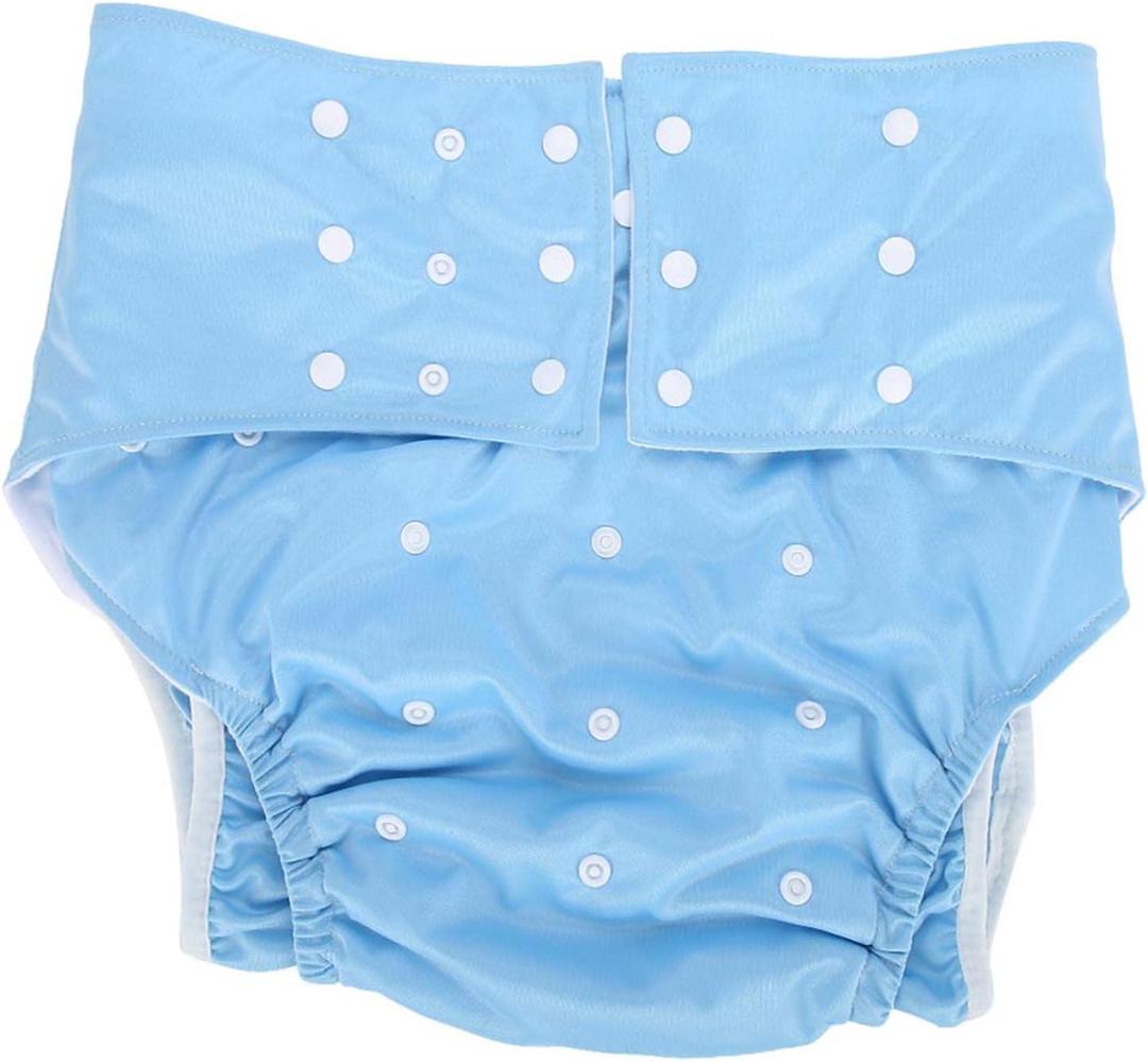 Cloth Diapers for Adults,Adult Pocket Diaper, Fleece Cloth AdjustableNappy Pant Prevent Side Leakage Washable Reusable Diaper Pants for Incontinence Care (Light Blue)