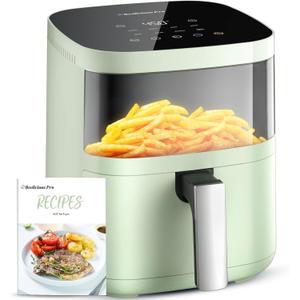 Air Fryer, Beelicious 8-in-1 Smart Compact 4QT Air Fryers, with Viewing Window, Shake Reminder, 450F Digital Airfryer with Flavor-Lock Tech, Dishwasher-Safe & Nonstick, Fit for 1-3 People, Avo Green