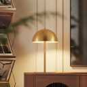 Metal Mushroom Table Lamp, 20.8" Gold Dome Table Lamp Bedside Lamp with Stable Base, Mid-Century & Modern Table Lamp for Nightstand, Bedroom, Living Room and Study Desk