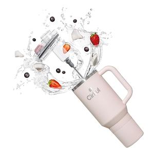 Cirkul 40oz. Cherry Blossom Stainless Steel Tumbler with Handle, All-Day StrawSip, Double-Wall Insulated