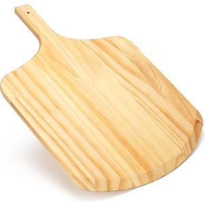 LotFancy Pizza Peel 12 inch, Wood Pizza Spatula Paddle, Pizza Cutting Board with Handle, Wood Serving Tray for Charcuterie Cheese (12" x 17)