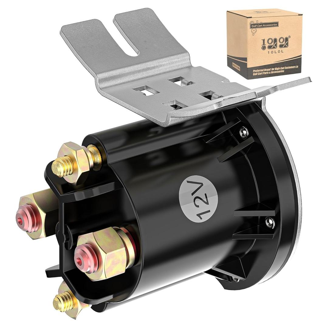10L0L 12V Golf Cart Solenoid Relay Assembly for Yamaha G22 G23 G27 G28 G29 Drive YDRA Gas 2003-up, 4-Terminal 150A Continuous Solenoid Replace OEM JW1-H1950-00-00 JR3-H1950-00-00 J38-81950-01