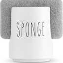 Ultimate Hostess Ceramic Sponge Holder for Kitchen Sink  White Sink Caddy Organizer  Farmhouse Kitchen Sponge Holder  Cute Ceramic Sponge Rest for Countertop