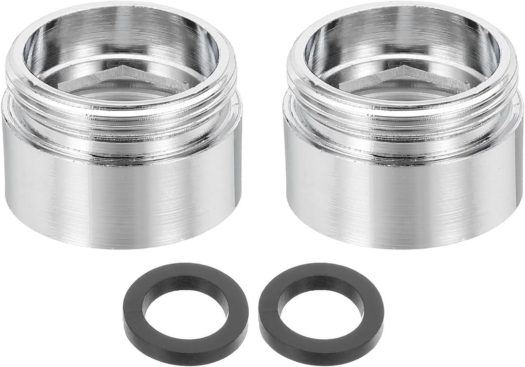uxcell 2Pcs Faucet Aerator Adapter, 1/2" Female to M22 Male with Washer, 15mm Length