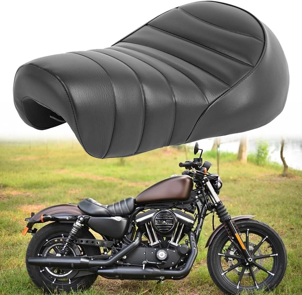 DREAMIZER Motorcycle Seat Black Sporster seat Rider Seat Compatible with Harley Sportster Iron 883 XL883N 2016-2022 (Black Rider Seat)