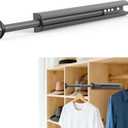 14-Inch Valet Rod for Closet Pull Out, Azcom Hanging Telescoping Clothes Rod, Adjustable Clothes Rod-Blue Gray